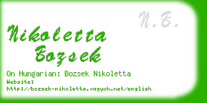 nikoletta bozsek business card